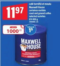 Maxi CAFÉ TORRÉFIÉ ET MOULU MAXWELL HOUSE, 631-900 g offer