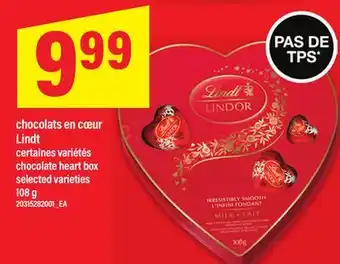 Maxi CHOCOLATS EN CŒUR LINDT | CHOCOLATE HEART BOX 108 G offer