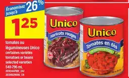 Maxi TOMATES OU LÉGUMINEUSES UNICO, 540-796 ML offer