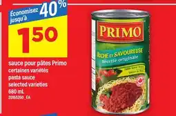 Maxi SAUCE POUR PÂTES PRIMO, 680 ML offer