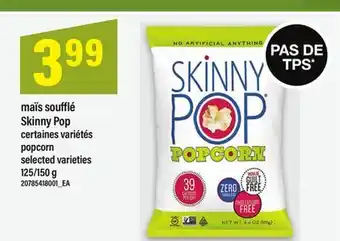 Maxi MAÏS SOUFFLÉ SKINNY POP | POPCORN, 125/150 G offer