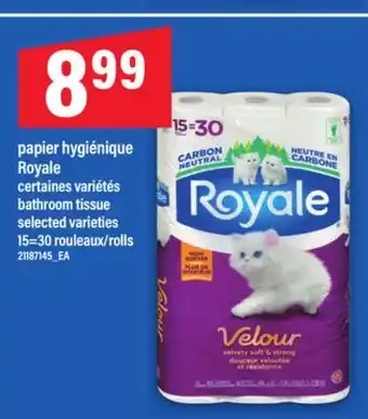 Maxi PAPIER HYGIÉNIQUE ROYALE, 15=30 ROULEAUX/ROLLS offer