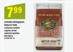 Maxi CÉRÉALES BIOLOGIQUES NATURE'S PATH / ORGANIC CEREAL, 650-907 G offer