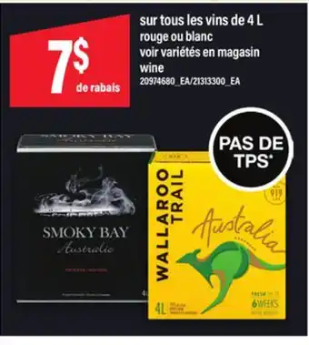 Maxi SUR TOUS LES VINS DE 4 L ROUGE OU BLANC VOIR VARIÉTÉS EN MAGASIN offer