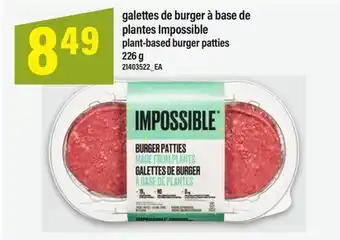 Maxi GALETTES DE BURGER À BASE DE PLANTES IMPOSSIBLE, 226 G offer