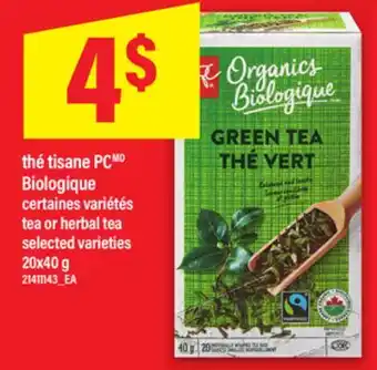 Maxi THÉ TISANE PC BIOLOGIQUE, 20x40 g offer