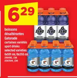 Maxi BOISSONS DÉSALTÉRANTES GATORADE | SPORT DRINKS, 6X591 ML/8X355 ML offer