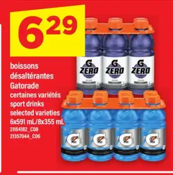 Maxi BOISSONS DÉSALTÉRANTES GATORADE | SPORT DRINKS, 6X591 ML/8X355 ML offer