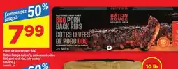 Maxi CÔTES DE DOS DE PORC BBQ BÂTON ROUGE OU LOU'S, 585/600 G offer