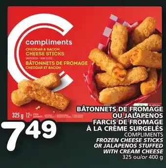 Marches Tradition COMPLIMENTS FROZEN CHEESE STICKS OR JALAPENOS STUFFED WITH CREAM CHEESE offer