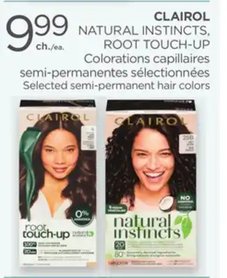 Proxim CLAIROL NATURAL INSTINCTS, ROOT TOUCH-UP Selected semi-permanent hair colors offer