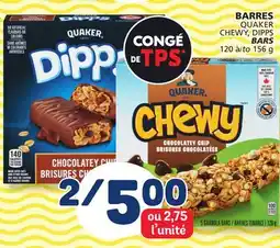 Marché Bonichoix QUAKER CHEWY, DIPPS BARS offer