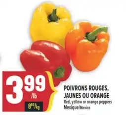 Marché Adonis POIVRONS ROUGES, JAUNES OU ORANGE | RED, YELLOW OR ORANGE PEPPERS offer