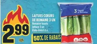 Marché Adonis LAITUES COEURS DE ROMAINE | ROMAINE HEARTS LETTUCE offer