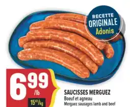 Marché Adonis SAUCISSES MERGUEZ BOEUF ET AGNEAU | MERGUEZ SAUSAGES LAMB AND BEEF offer