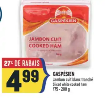 Marché Adonis GASPÉSIEN JAMBON CUIT BLANC TRANCHÉ | SLICED WHITE COOKED HAM offer