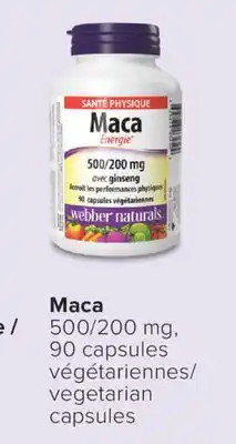 Jean Coutu WEBBER NATURALS Maca 500/200 mg offer