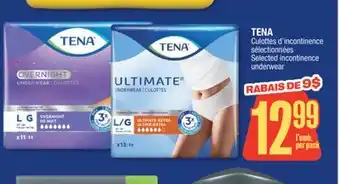 Jean Coutu TENA Selected incontinence underwear offer