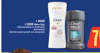 Jean Coutu DOVE, DOVE Men+Care Selected antiperspirants and deodorants offer