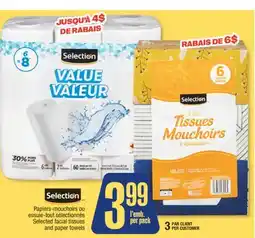 Jean Coutu SELECTION Selected facial tissues and paper towels offer