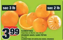 Super C CLÉMENTINES | CLEMENTINES OR SEEDLESS NAVEL ORANGES offer