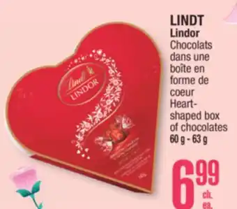 Jean Coutu LINDT Lindor Heart- shaped box of chocolates offer