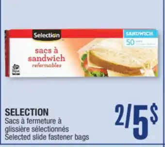 Jean Coutu SELECTION Selected slide fastener bags offer