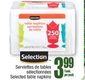 Jean Coutu Selection Selected table napkins offer