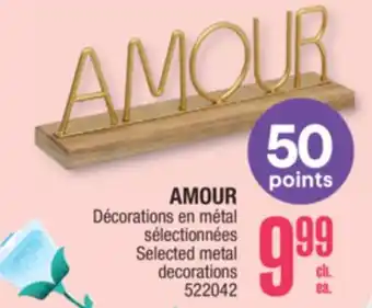 Jean Coutu AMOUR Selected metal decorations offer