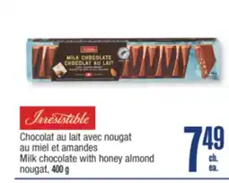 Jean Coutu Irresistible Milk chocolate with honey almond nougat offer