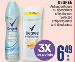 Jean Coutu DEGREE Selected antiperspirants and deodorants offer