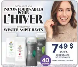 Jean Coutu DOVE SELECTED DEODORANTS offer