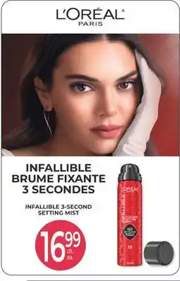 Jean Coutu L'ORÉAL PARIS INFALLIBLE 3-SECOND SETTING MIST offer