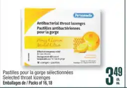 Jean Coutu Personelle Selected throat lozenges offer