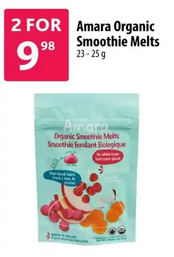 Co-op Amara Organic Smoothie Melts offer