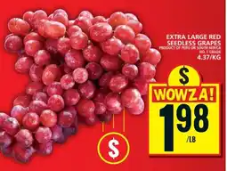 Food Basics Extra large red seedless grapes offer