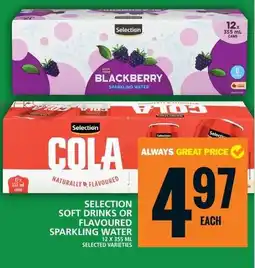 Food Basics Selection soft drinks or flavoured sparkling water offer