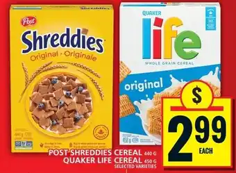 Food Basics Post shreddies cereal offer