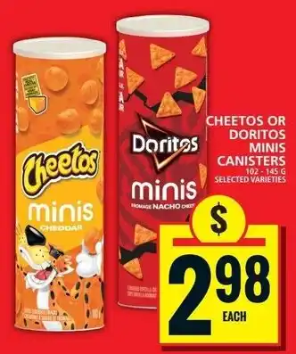 Food Basics Cheetos or doritos minis canisters offer