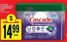 Food Basics Cascade platinum plus dishwasher tabs offer