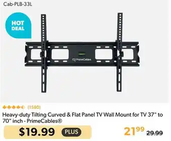 Primecables PrimeCables Heavy-duty Tilting Curved & Flat Panel TV Wall Mount for TV 37 to 70 inch offer