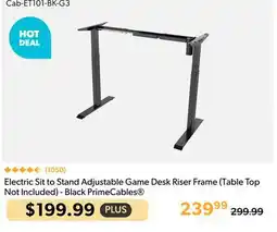 Primecables Electric Sit to Stand Adjustable Game Desk Riser Frame (Table Top Not Included) - Black PrimeCables offer