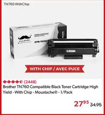 123Ink Brother TN760 Compatible Black Toner Cartridge High Yield - With Chip - Moustache - 1/Pack offer