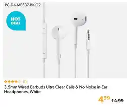 Shopper+ 3.5mm Wired Earbuds Ultra Clear Calls & No Noise in-Ear Headphones, White offer