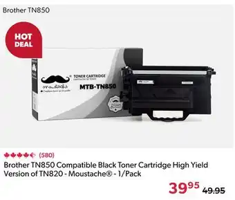 Shopper+ Brother TN850 Compatible Black Toner Cartridge High Yield Version of TN820 - Moustache - 1/Pack offer