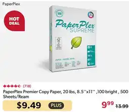 Shopper+ PaperPlex Premier Copy Paper, 20 lbs, 8.5''x11'' ,100 bright , 500 Sheets/Ream offer