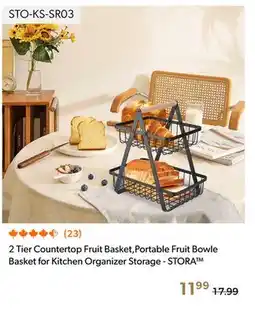 Shopper+ 2 Tier Countertop Fruit Basket,Portable Fruit Bowle Basket for Kitchen Organizer Storage - STORA offer