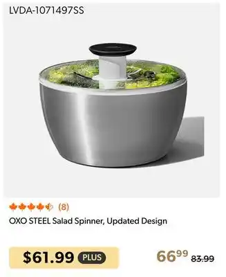 Shopper+ OXO STEEL Salad Spinner, Updated Design offer