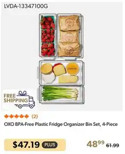 Shopper+ OXO BPA-Free Plastic Fridge Organizer Bin Set, 4-Piece offer