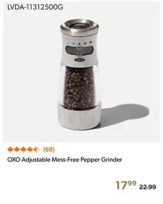 Shopper+ OXO Adjustable Mess-Free Pepper Grinder offer